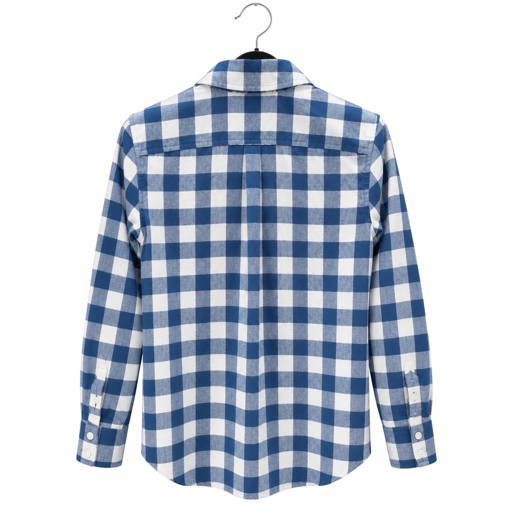 Vineyard Vines Performance Relaxed Shirt Womens 4 Blue White Buffalo Check Plaid